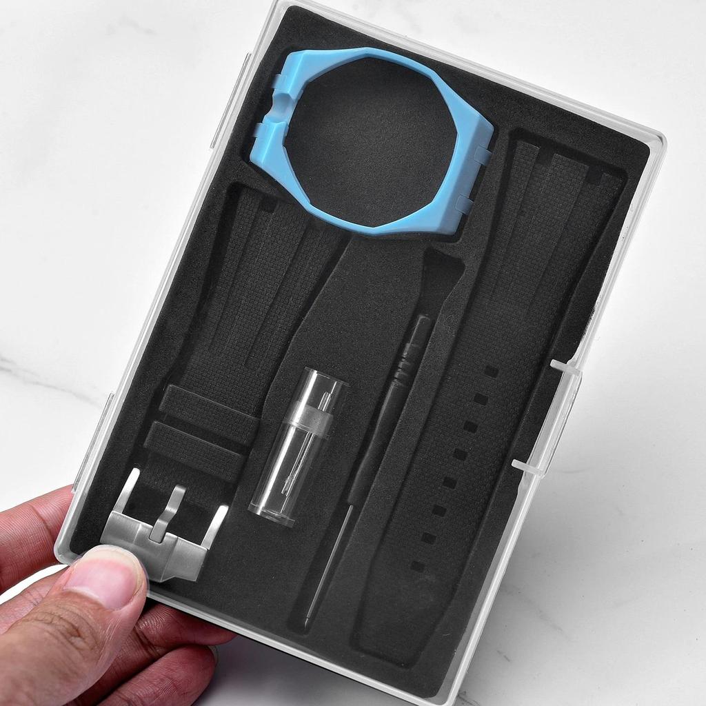 New DIY Watch Refit Set Plastic Shell FKM Watch Strap Complete Mod Tools Packaged Box For Royal POP 