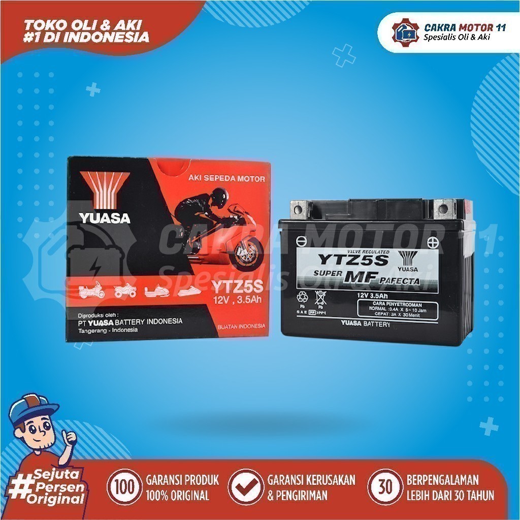 Aki Kawasaki Ninja Kbr Yuasa Motor Ytz 5 S Lokal