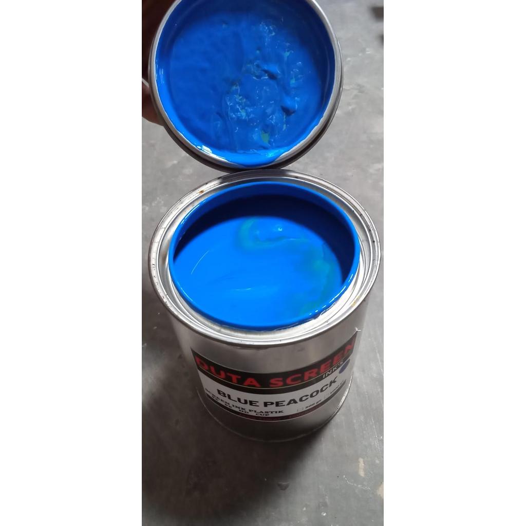 New tinta duta screen khusus sablon plastik / tinta sablon cup plastik - Biru Peacock