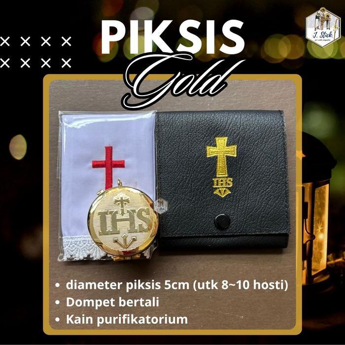 Paket PIKSIS; Tempat Hosti, Komuni, bahan tembaga, GOLD