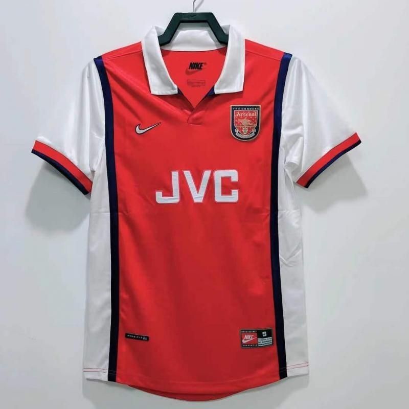 1998-99 Arsenal rumah retro jersey lengan pendek