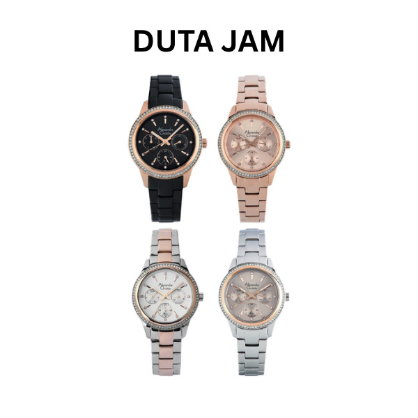 JAM TANGAN WANITA ALEXANDRE CHRISTIE AC2A62 AC 2A62 BFB ANALOG STAINLESS STRAP