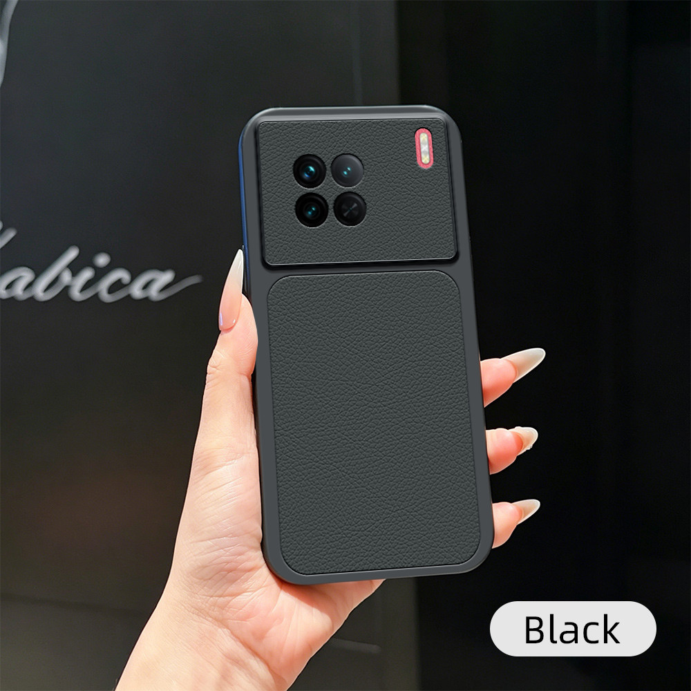 For VIVO X50 X60 X70 X80 X90 Pro Plus case Edge-Reinforced Canvas Leather Soft Shockproof cover Elec