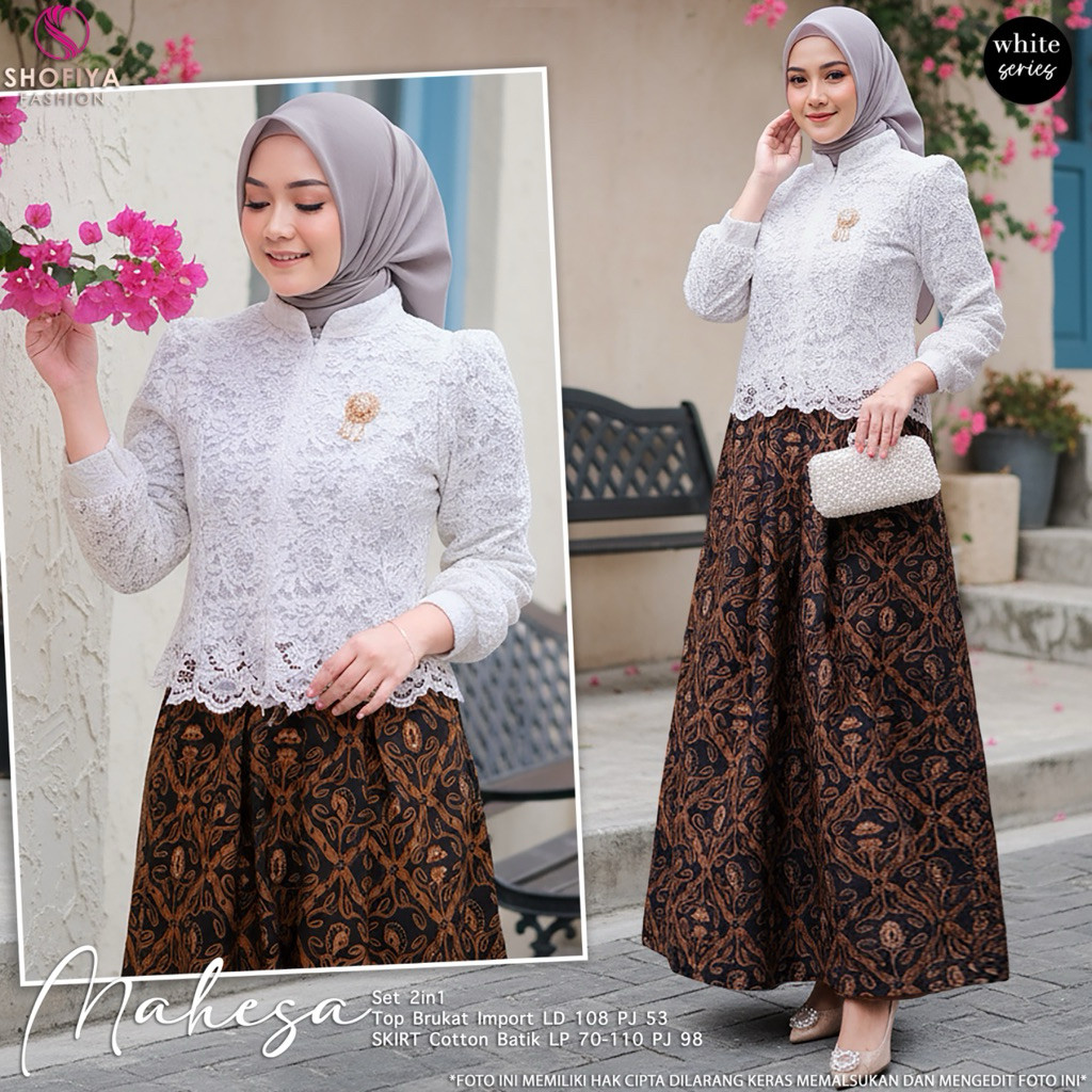 [SN] [Vican] Shofiya - Mahesa Mahira Ajeng Aksa Rismaya Arumi Hana Set Kebaya Batik WISUDA LAMARAN D