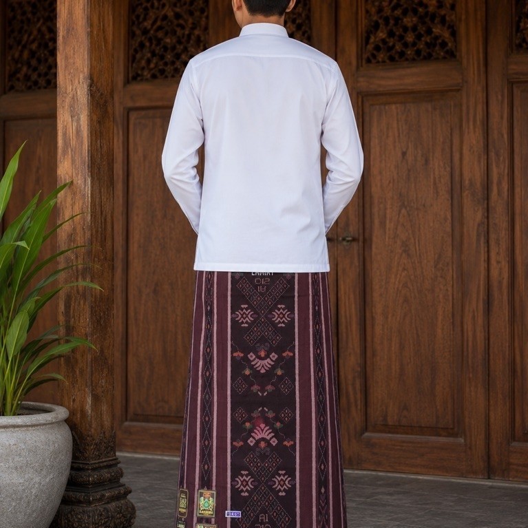 [SA] Sarung Lamiri ATBM Asli A1 210 Pria Dewasa Maroon Tenun Adem Mewah Buat Haji Umroh