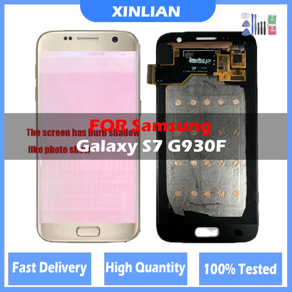Amoled Burn Shadow LCD For Samsung S7 G930 LCD splay Tou Screen gitizer Assembly For Samsung G930 G9