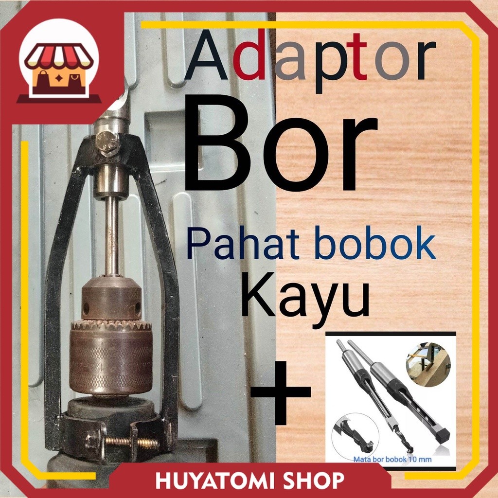 Promo Dudukan bor bobok kayu / Adaptor bor bobok kayu mata bor lubang kotak kayu