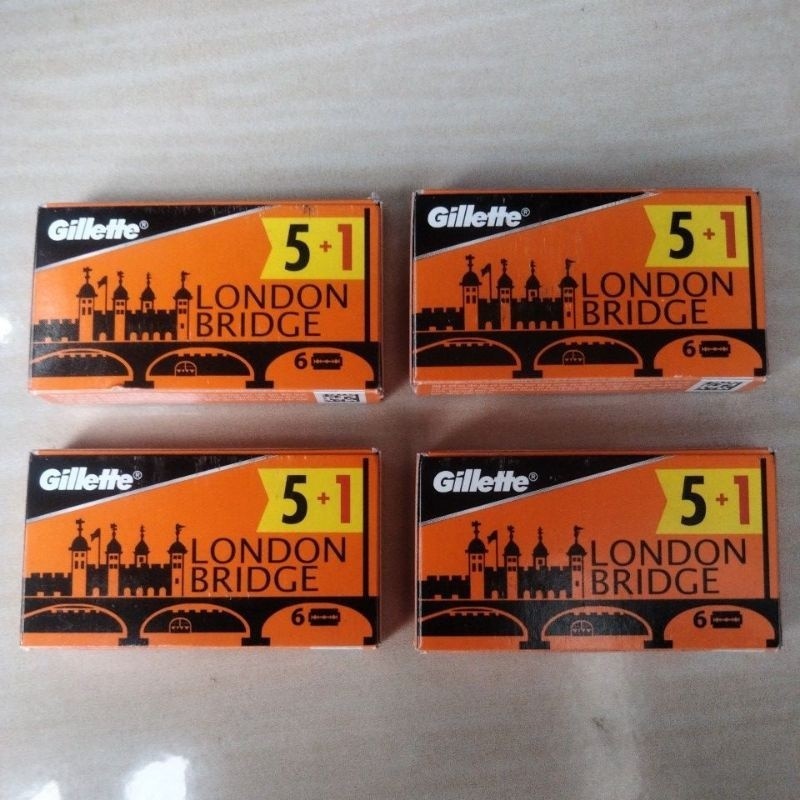 NEW ARIVAL silet tajam set isi 6 (5+1) pcs london bridge original ekonomis razor blade - Kemasan Bar