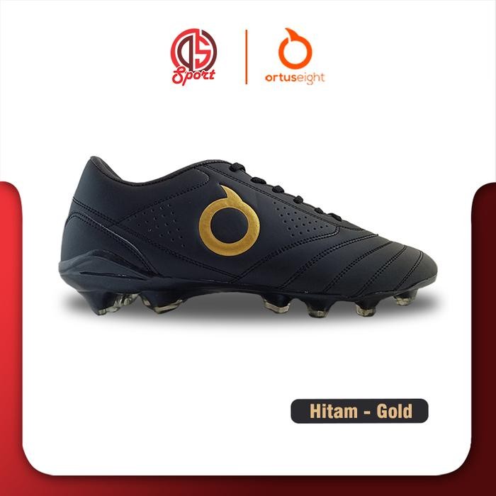 PROMO  Sepatu Bola Ortus Forte Savage FG Reed White Boots bola - HITAM POLOS, 38