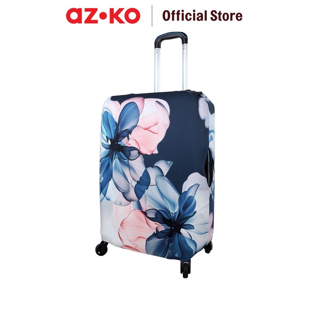 AZKO Passport Ukuran M Sarung Koper Dengan Kunci Midnight Petals - Mix Cover Koper Pelindung Koper L