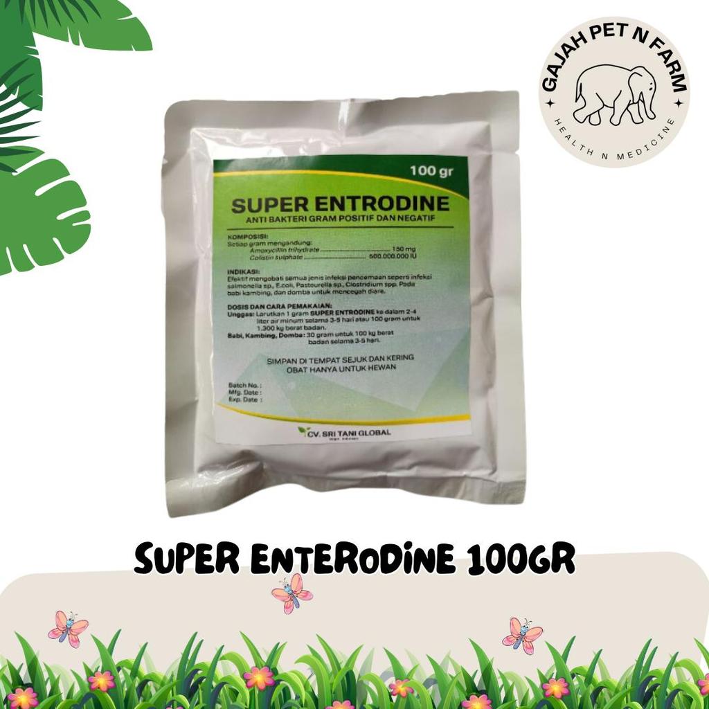 Super Enterodine 100 gr - Obat Mencret Ternak -  Obat Mencret Ayam - Obat Mencret Kambing