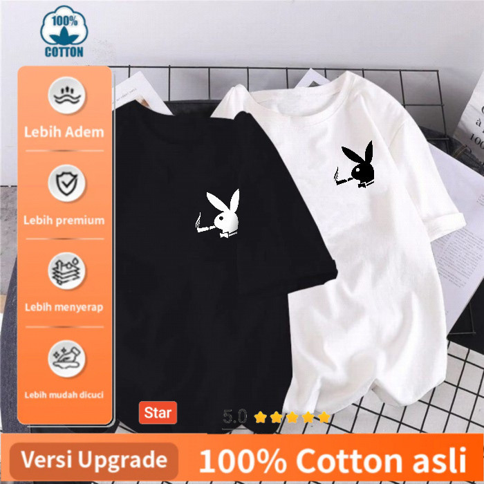 kaos Atasan plaboy smoking// atasan unisex playboy tshirt tee