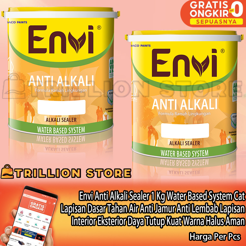 Envi Anti Alkali Sealer 1 Kg Water Based System Pelapis Tembok Interior Eksterior Anti Lembab Jamur 