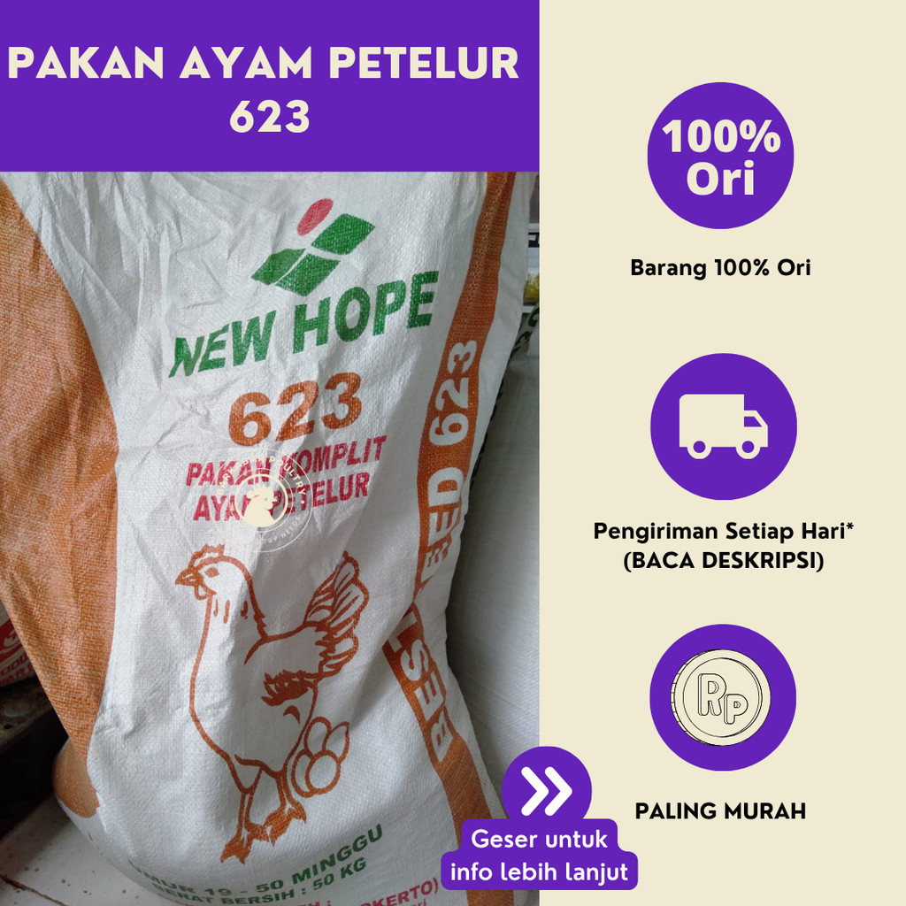 Pakan Ayam Petelur Dewasa 623 (1 Kg, Usia Produksi)