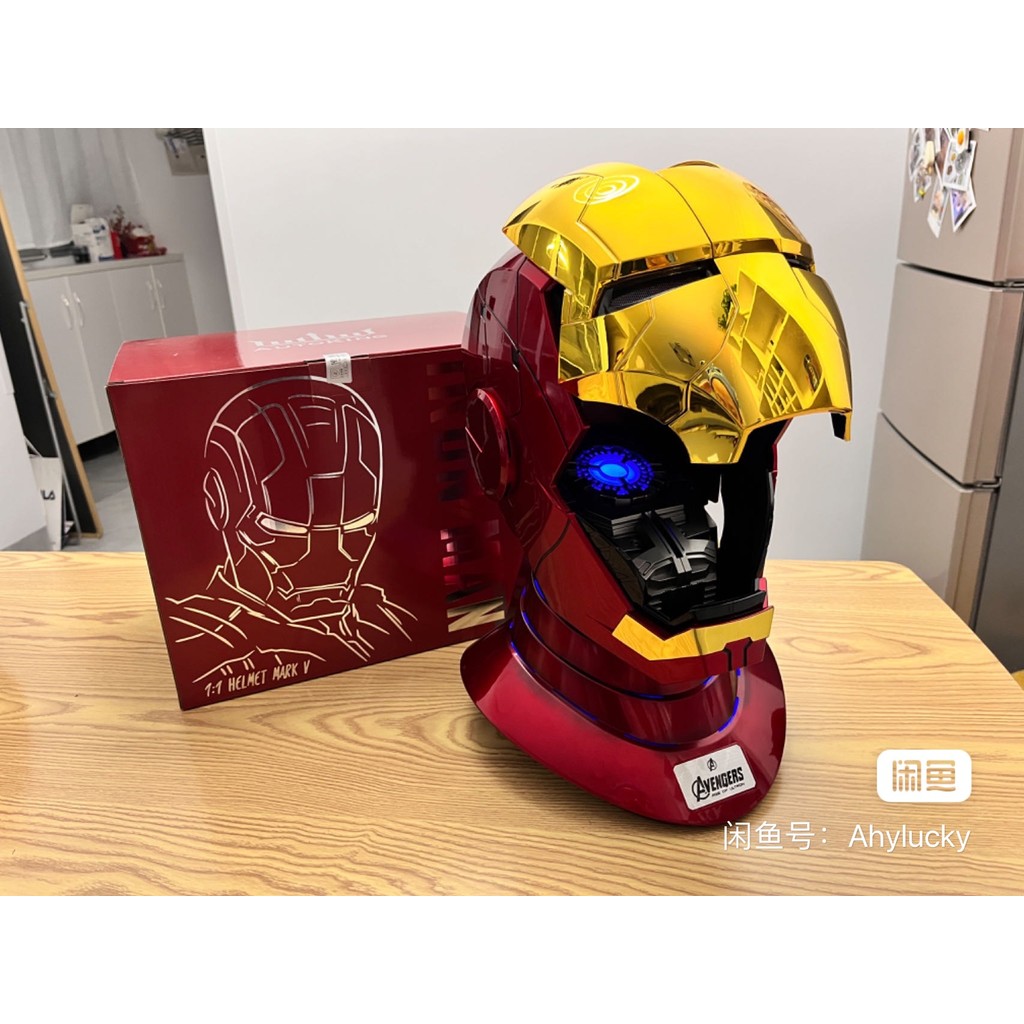 Iron Man 1:1 Helmet Mk5 Mk50 Avengers War Machine Cosplay Electric Open Close English Voice Remote C