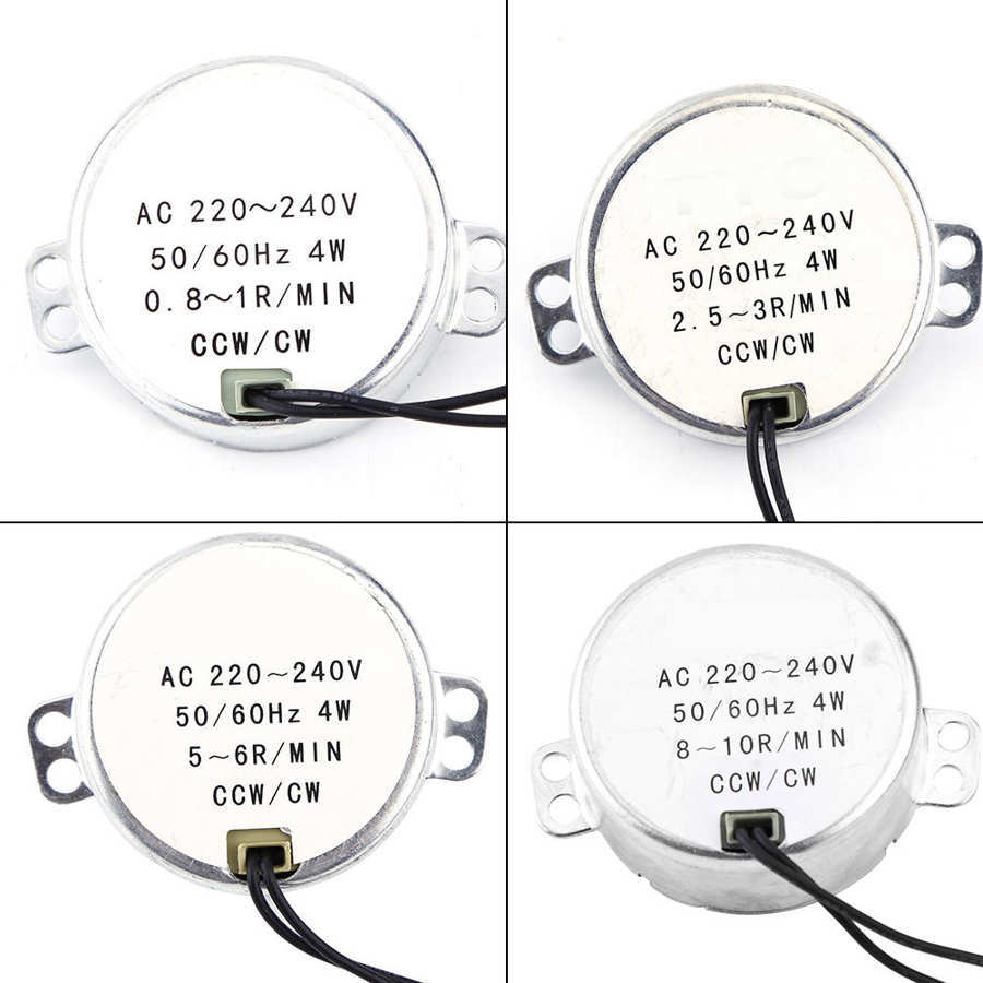 Synchronous Motor 4W CW/CCW Electric Motor 0.8-1RPM / 2.5-3RPM / 5-6RPM / 8-10RPM 220-240V AC Geared