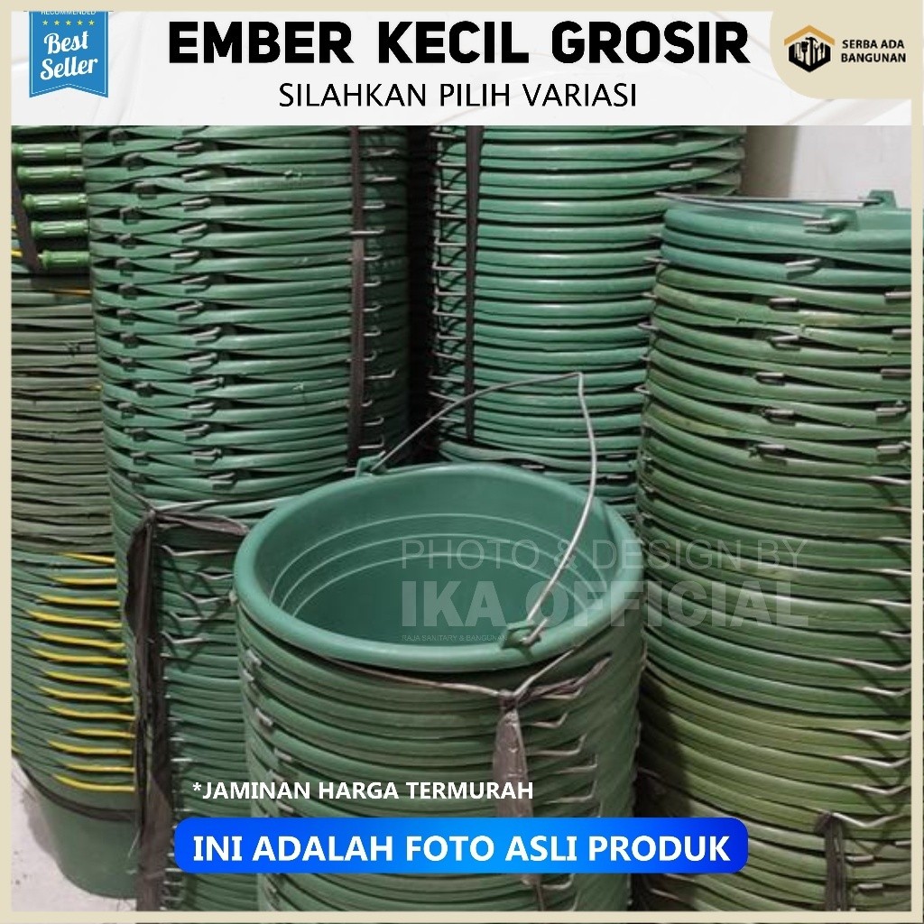SAB - 6Pcs Ember Cor Semen Plastik Hitam - Timba Air Sumur / PROMO MURAH 6 EMBER COR BANGUNAN EMBER 
