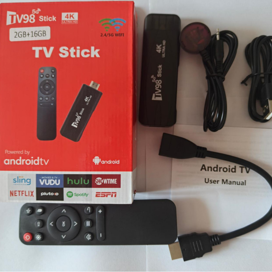 4K Smart TV Stick TV98 Android 12.1 Smart TV Box 2.4G 5G Wifi Rockip 3228A 2GB 16GB 4K HD 3D Smart A