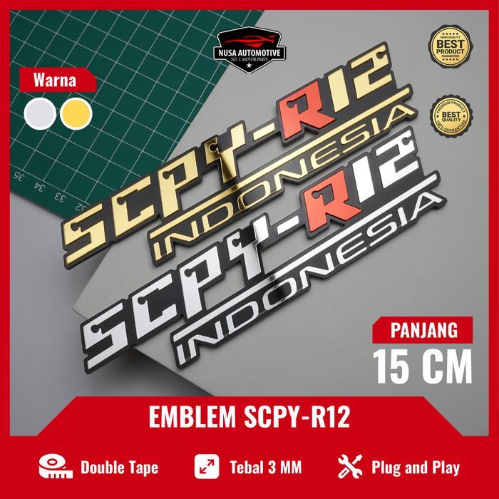 EMBLEM SCOOPY TIMBUL STIKER MOTOR SCOOPY SCPY R12 LOGO TIMBUL 3D - SILVER