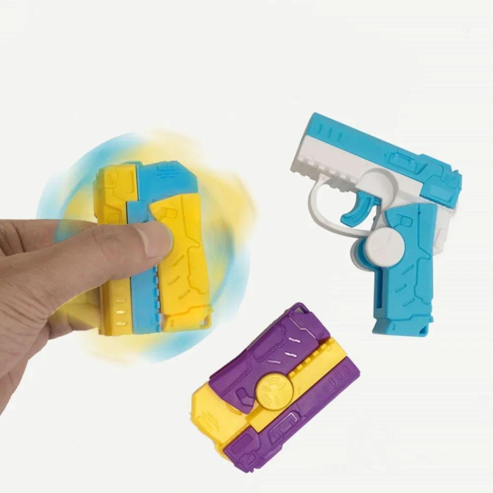 New Arrival Fidget Spinner Gun Transforming Automatic Rebound Mini Gun Toy Office Fidget Toys Creati