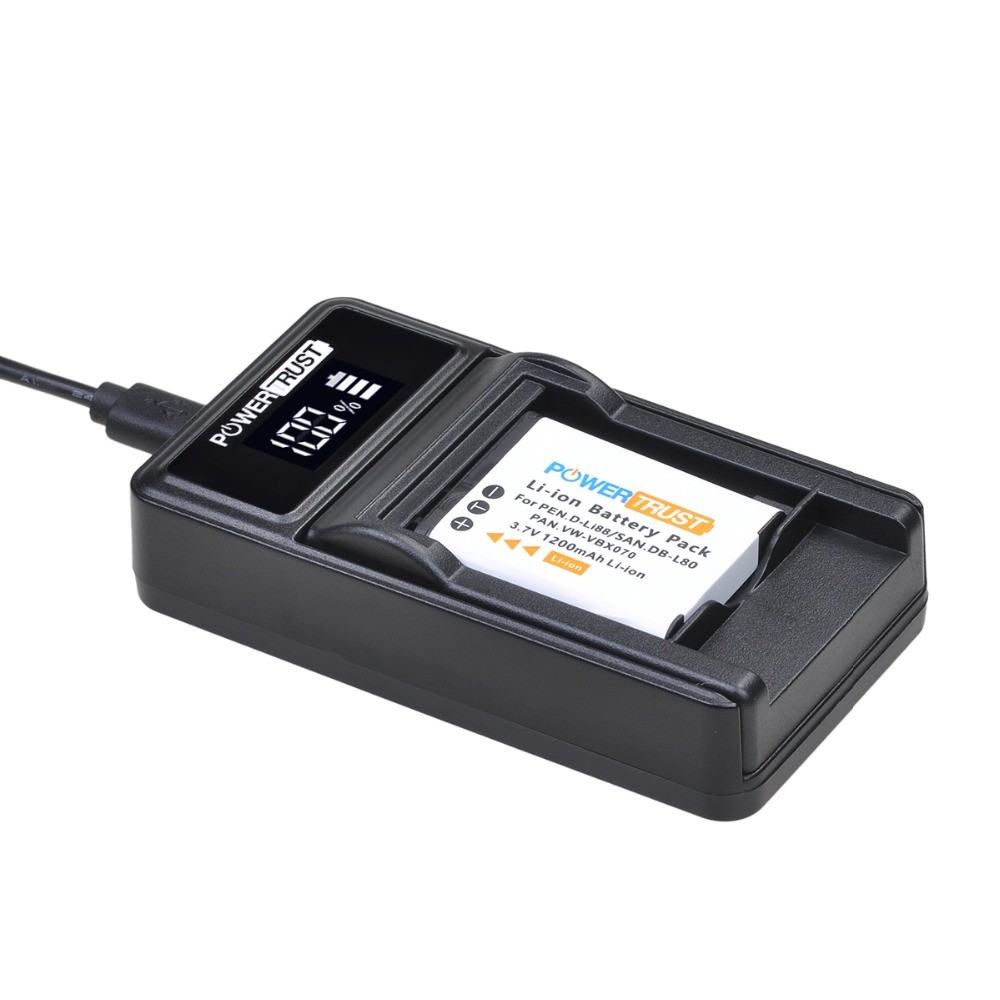 D-Li88 Battery / D Li88  Battery Charger for Pentax Optio H90 P70, P80, W90, WS80 Cameras