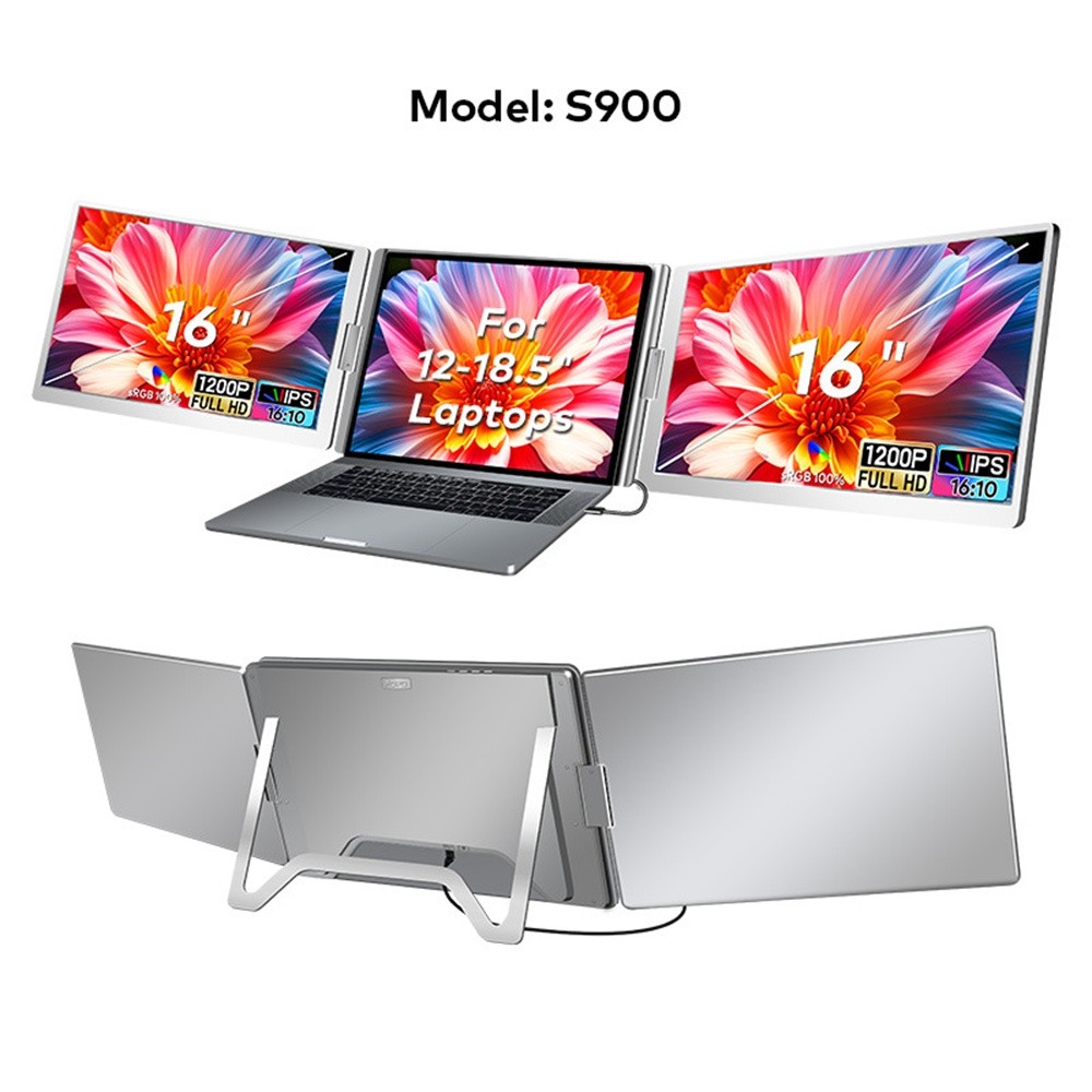 Dual Screen Display Extended Portable Monitor FHD Notebook Sub Screen Triple Screen Extender Compati