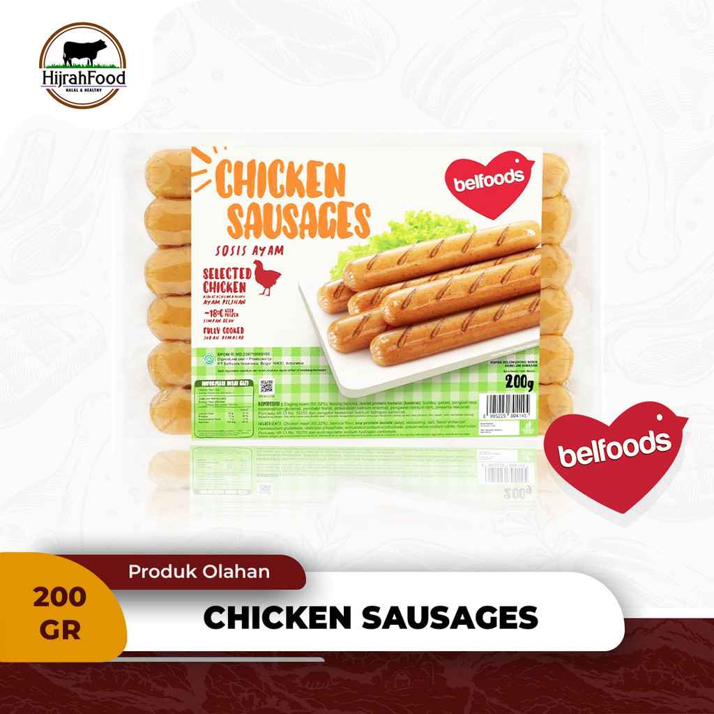 Belfoods Chicken Sausage | Sosis Ayam Original - 200 gr