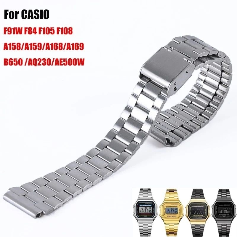 Strap Rantai Stainless Jam Tangan Casio AE 1000 AE 1200 Skmei 1299 Silver