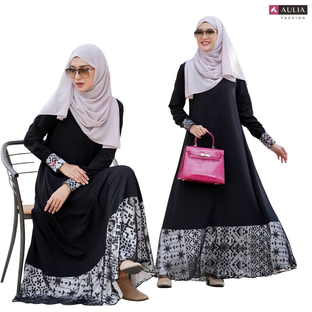 Promo Murah Abaya Brokat SAVINA | bahan Nirmala flowy, cocok untuk haji umroh dari Aulia Fashion