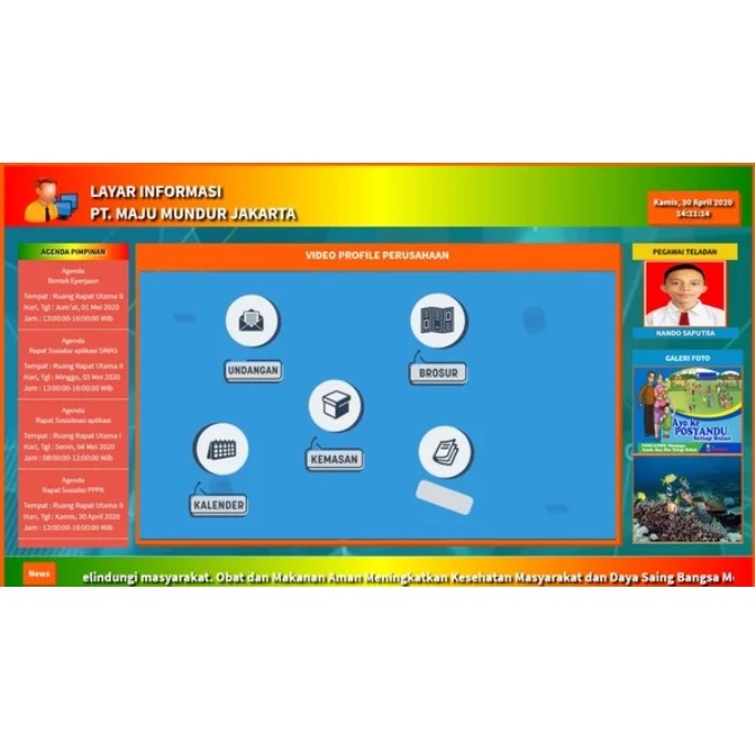 Aplikasi Layar Informasi dengan php mysqli dan bootstra