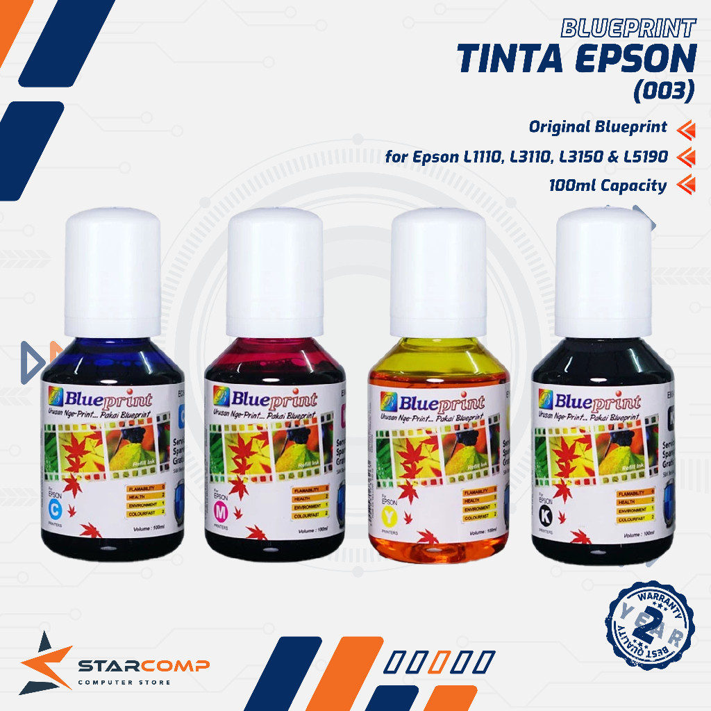 Blueprint Tinta Epson 003 100ml Blueprint Original Ink for Printer Epson