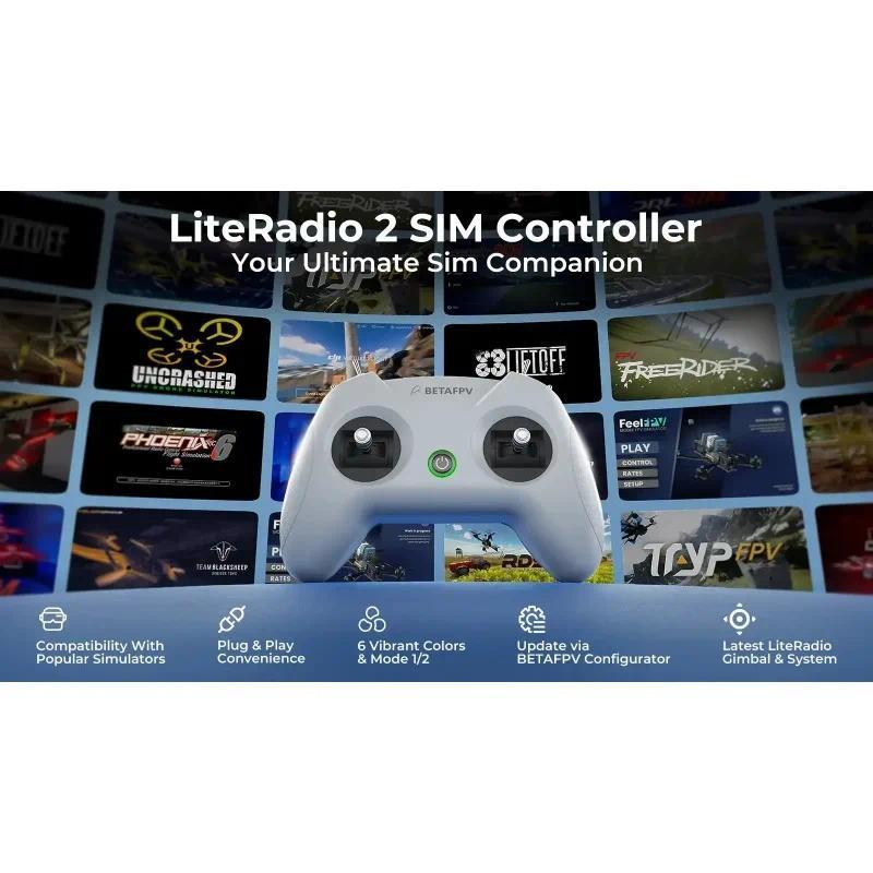 BETAFPV LiteRadio 2 SlM  8CH USB Simulator Controller, Plug and Play for Windows PC STEAM AeroFly DJ
