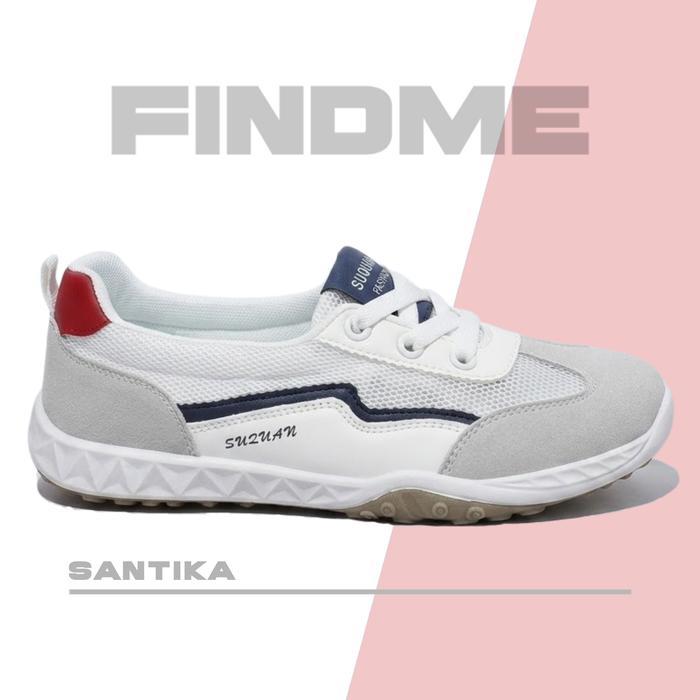 FINDME 36-40 Santika Sepatu Sneakers Wanita Lembut simpel Nyaman Ringan Bahan PU - Beige, 36
