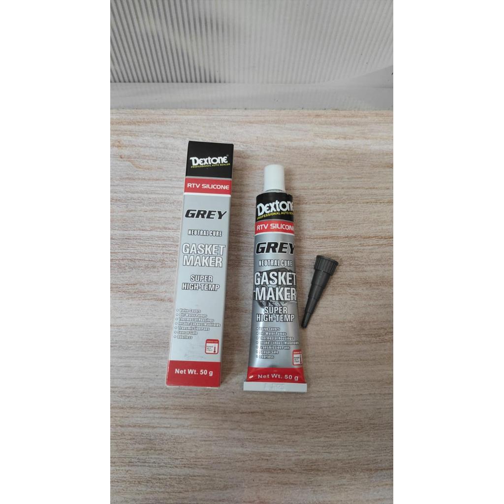 Lem Gasket Maker Paking High Temp RTV Silicone Dextone Grey Abu 50g