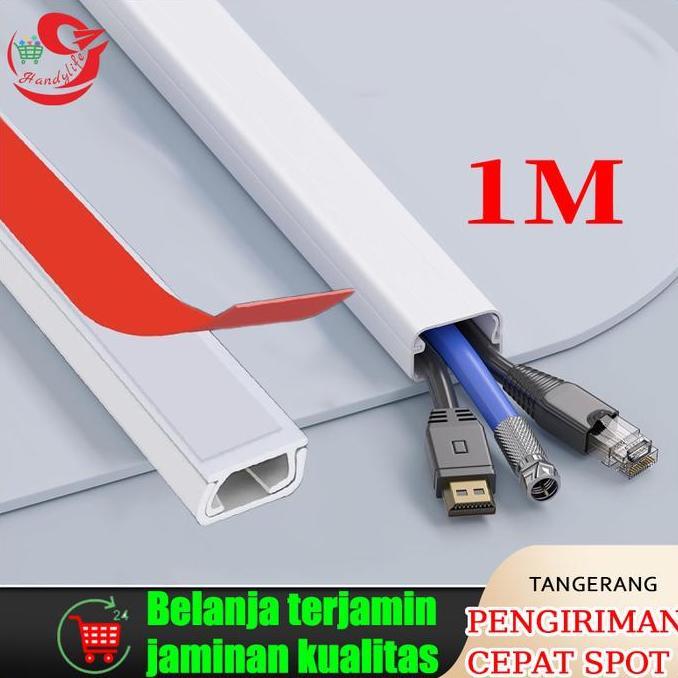 NIFQOC 1M Kabel Duct Cable Ducting Penutup Pelindung Kabel Tempel Dinding Lantai PVC Tray Kabel List