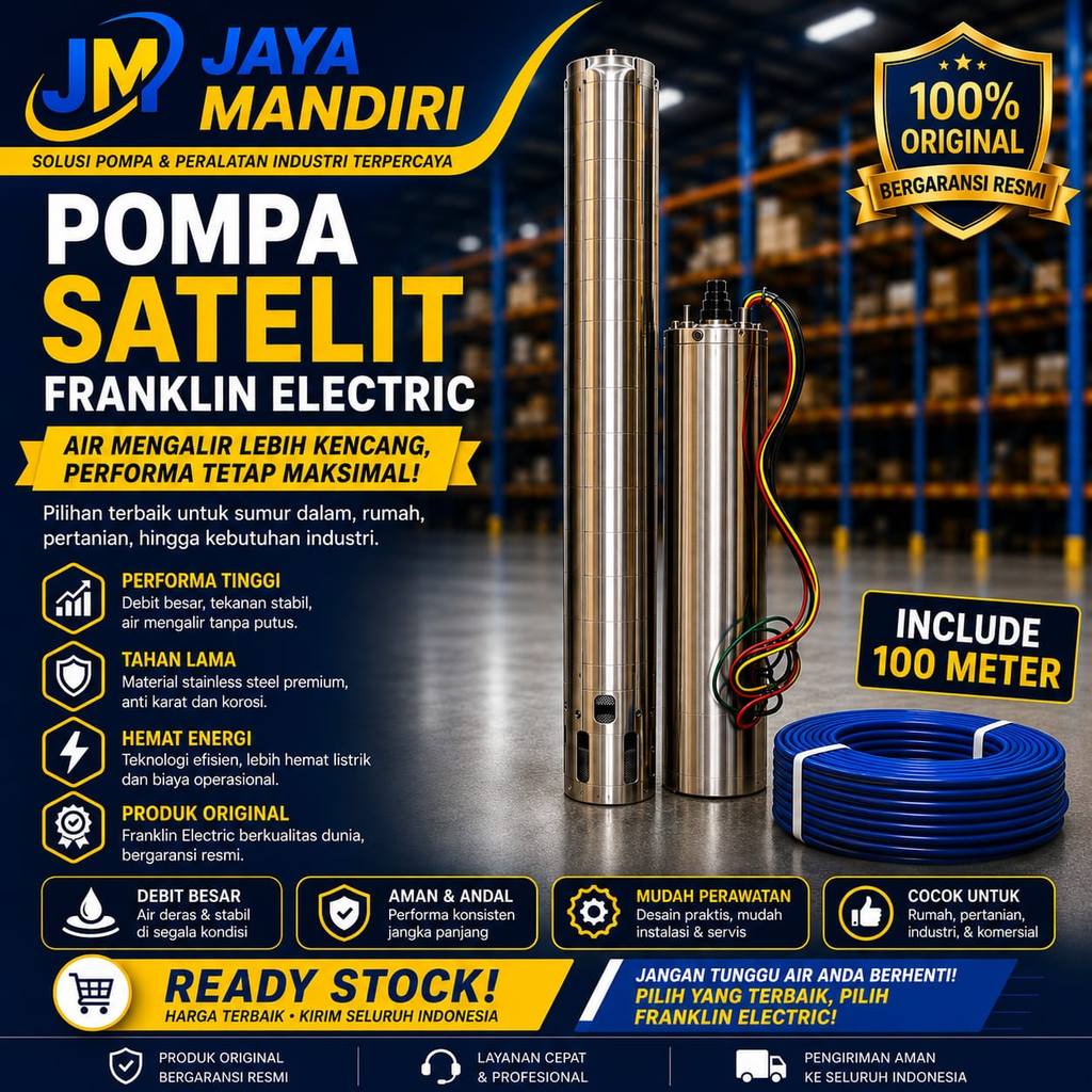SUBMERSIBLE MOTOR 4" FRANKLIN 3HP 3PHASE DINAMO POMPA SATELIT FRANKLIN
