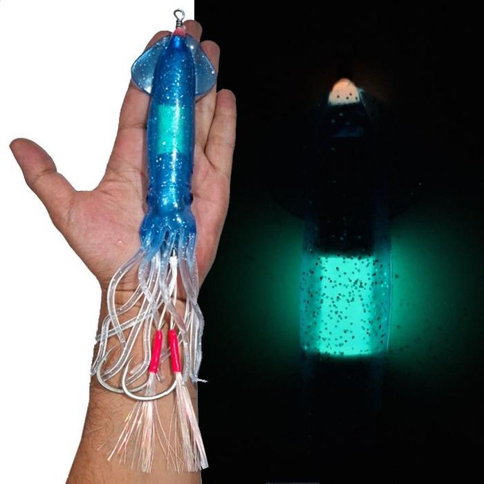 Metal Jig Cumi Karet Konceran 250g Fosfor Glow In The Dark Umpan Pancing Jigging Assist Hook - 250 G