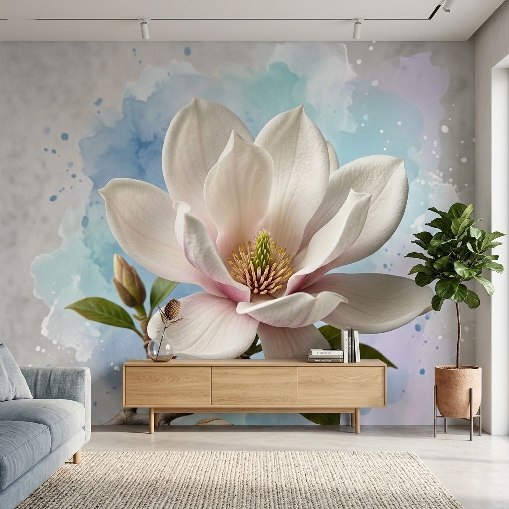 Wallpaper Dinding 3D Bunga Mewah Custom 2907-3
