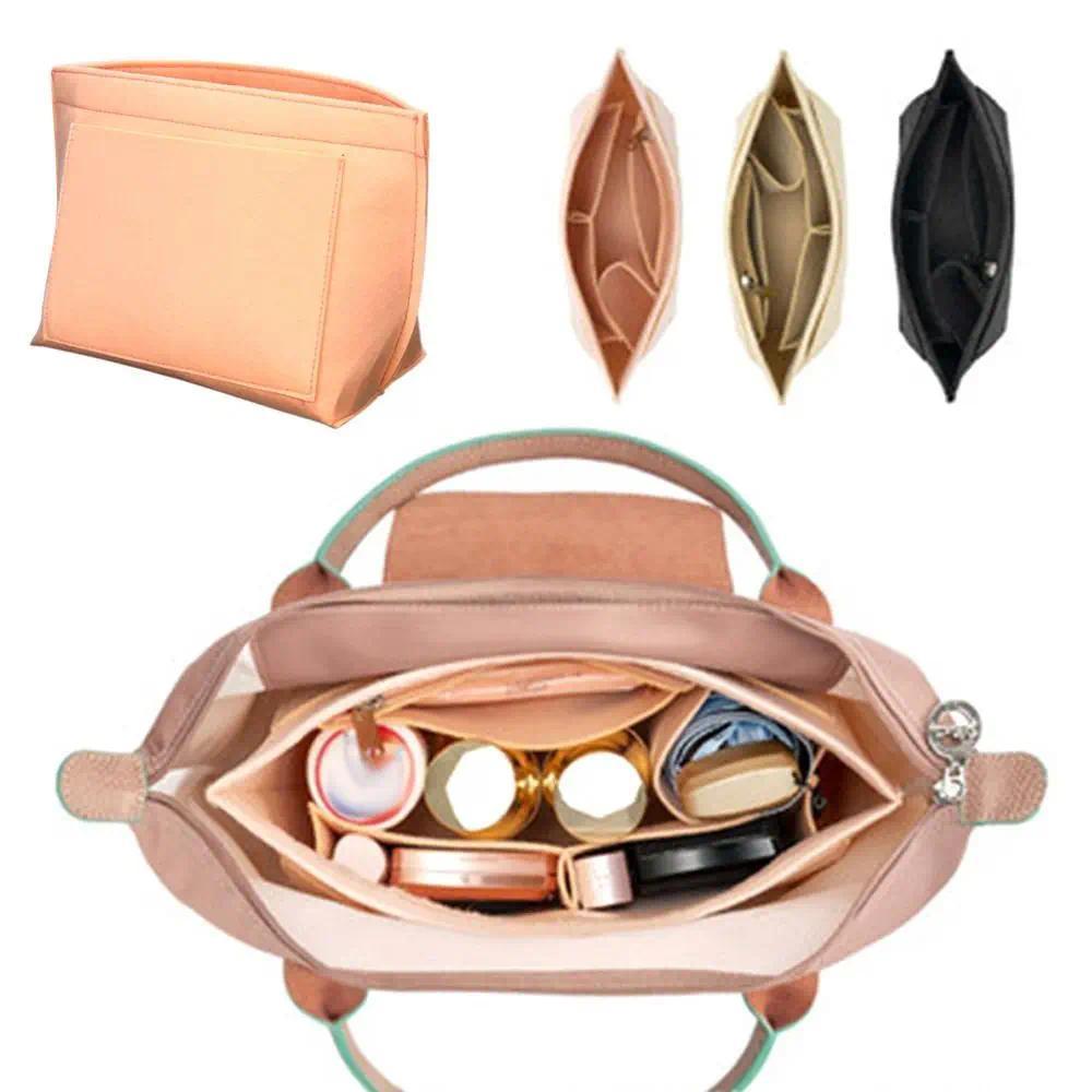 Felt Handbag Insert Bag Large Capacity Bag Support Purse Liner Portable Multi-Pocket Bag Organiser f