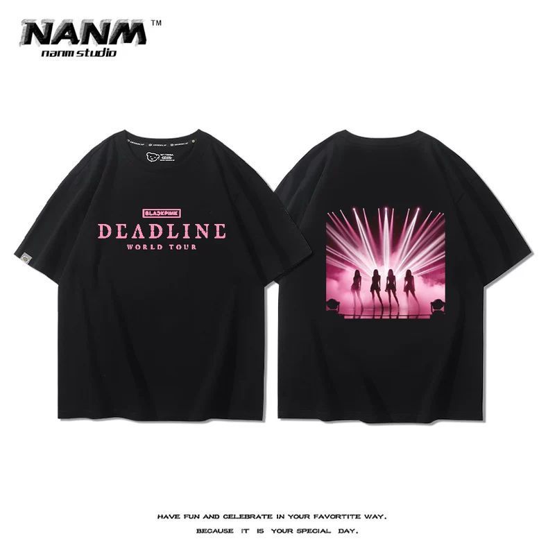 T-shirt Lengan Pendek Pinggiran Konser Blackpink DEADLINE
