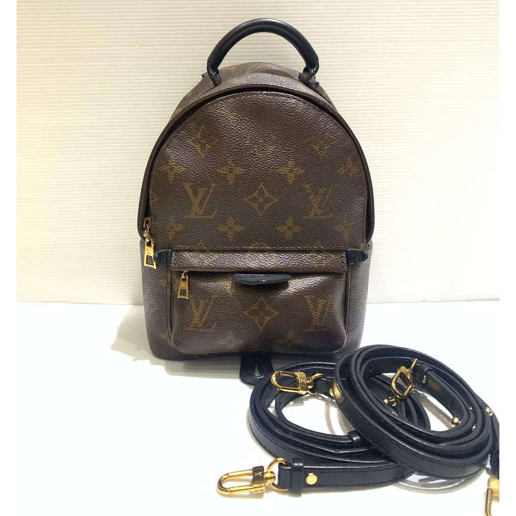 LV Louis Vuitton Palmspring Backpack Mini Brown/Black 2016 Canvas MNG Authentic Original Preloved