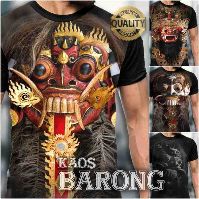 Kaos BARONG Bali Budaya Baju Leak RANGDA Tari Bali Etnik Distro Barongan Dewasa dan Anak Premium