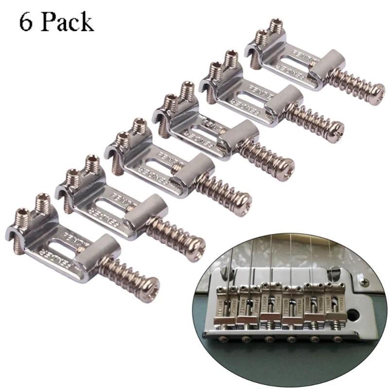 6pcs/set Guitar Bridge Saddles Roller Tremolo Bridge Saddles for Fender Strat  Tele Telecaster Elect