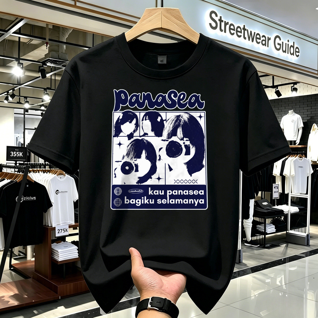 Kaos Band Panasea Kau Panasea Bagiku Selamanya Kaos Lengan Pendek Kaos Distro Retro Musik Indie Puti