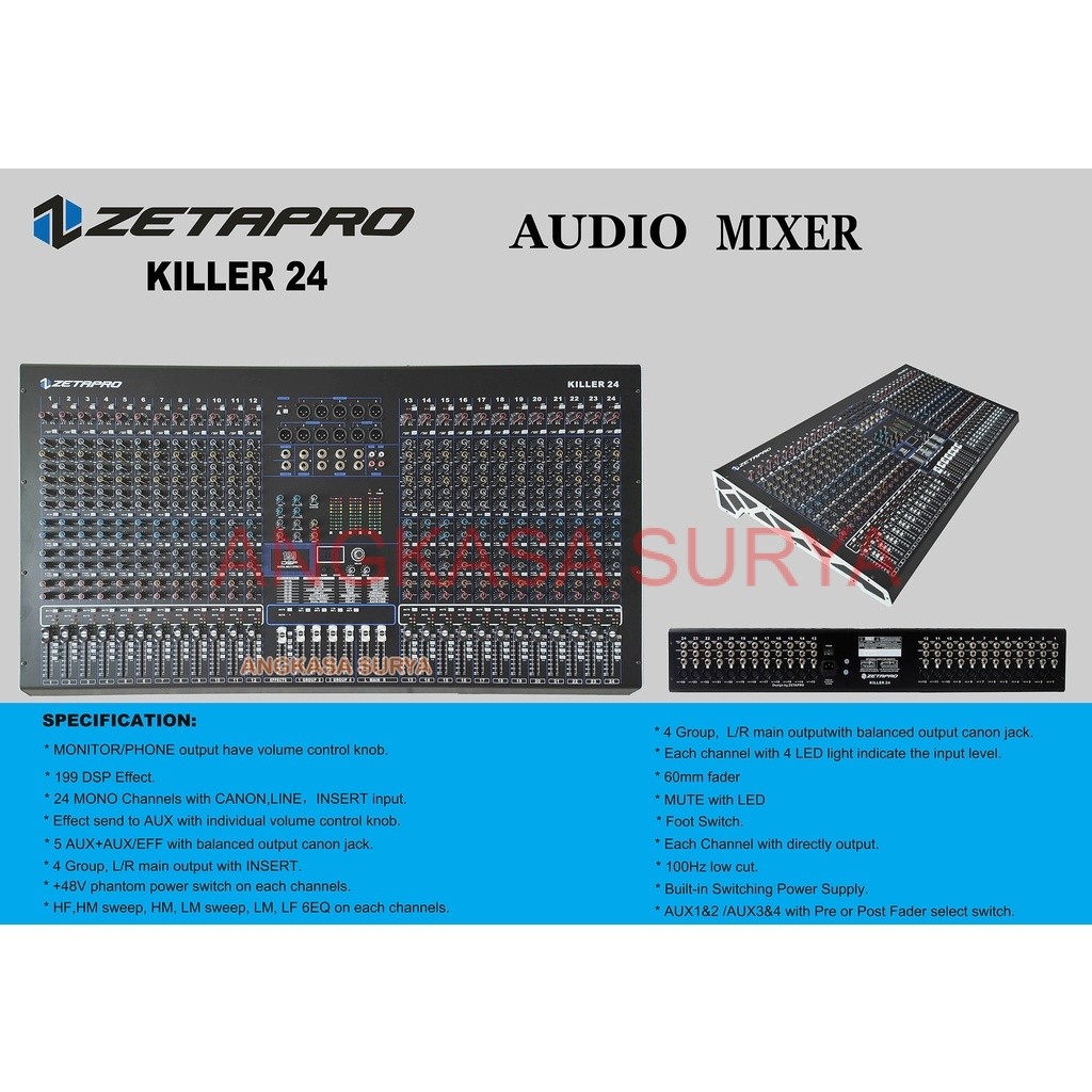 MIXER ZETAPRO KILLER 24 / KILLER24 ORIGINAL 24 Channel CHANNEL MIXING CONSOLE