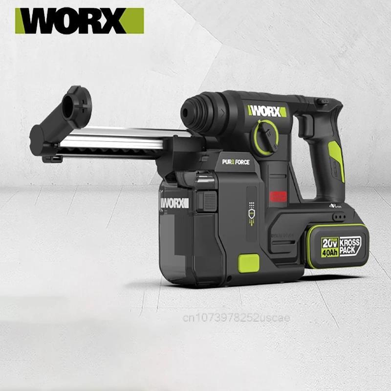 Worx SDS Rotary Hammer Brushless 1.7J 1500rpm 5180bpm Round Handle with Vacuum Cleaner Cabin WU384 W