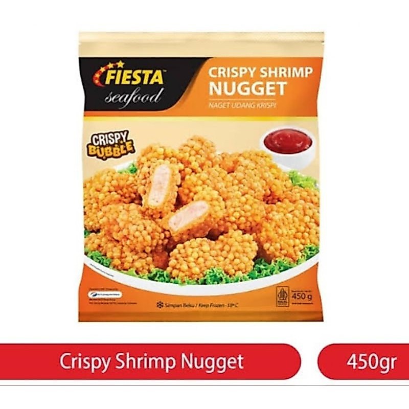 FIESTA Crispy Shrimp Nugget 450g - Shrimp Nugget Beku Gurih Garing Siap Goreng Praktis Halal