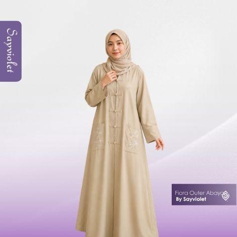 Sayviolet - Fiora Outer Abaya - Abaya Dewasa - Outer Abaya - Abaya Muslimah Panjang Elegan & Stylish