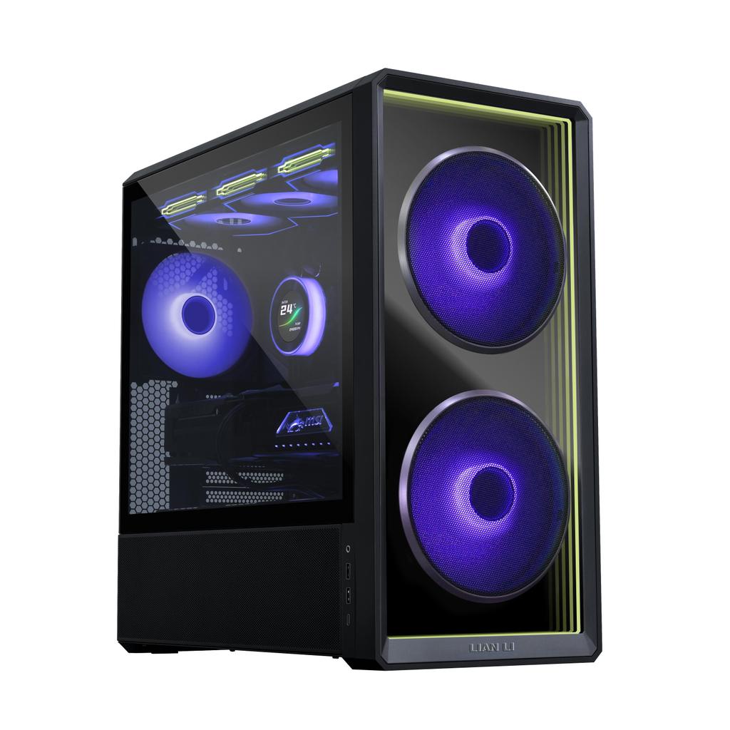 Lian Li LANCOOL 217 INF | M-ATX PC Case Aesthetic with a Bold Infinity Mirror Include 3 FAN - BLACK