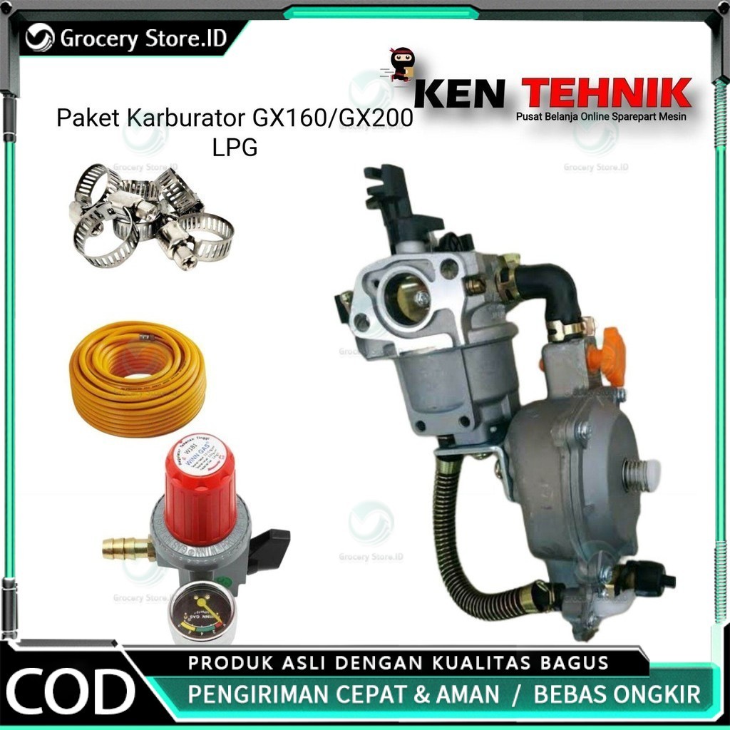 Paket Karburator Mesin Bensin GX160 LPG Converter Kit